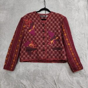 Vtg Blazer L Canvasbacks Lutton & Horsfield Patchwork Wool Silk Blend Tweed‎ USA